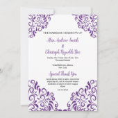 花嫁の結婚式扇子プログラムテンプレート 招待状 (正面)