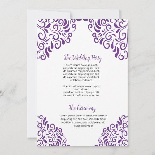 花嫁の結婚式扇子プログラムテンプレート 招待状 (裏面)