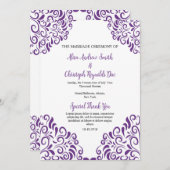 花嫁の結婚式扇子プログラムテンプレート 招待状 (正面/裏面)