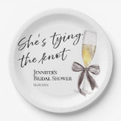 花嫁の結婚式準備を祝おう | ブラックボウのウェディングシャワーパーティー ペーパープレート (正面)