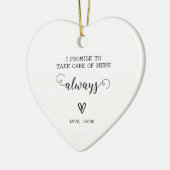 花嫁の結婚披露宴の母はハートを好む セラミックオーナメント (左)