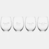 花嫁の結婚披露宴モダン ステムなしワイングラス (正面)