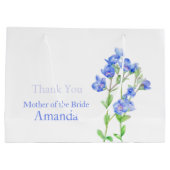 花嫁の結婚青い母親の好意抱き枕 ラージペーパーバッグ (裏面)