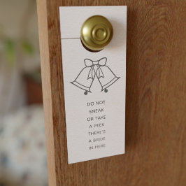 花嫁の結婚　のぞかないで　はにかみピンクのドアハンギング ドアノブサイン
