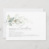 花嫁の給仕の昼食会 夢の緑の装いのブライズシャワー 招待状 (正面)