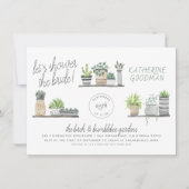 花嫁の緑の観葉植物をシャワーモダンで浴びよう 招待状 (正面)