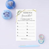 花嫁の緑の金ゴールドシャワーゲームカード チラシ (シングル)