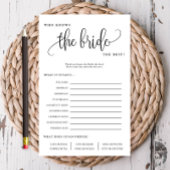 花嫁の編集可能な紙ゲームカードを知っている人 チラシ