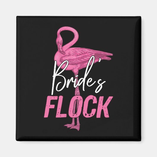 花嫁の群れフラミンゴブライドメイドブライダルパーティ マグネット (正面)