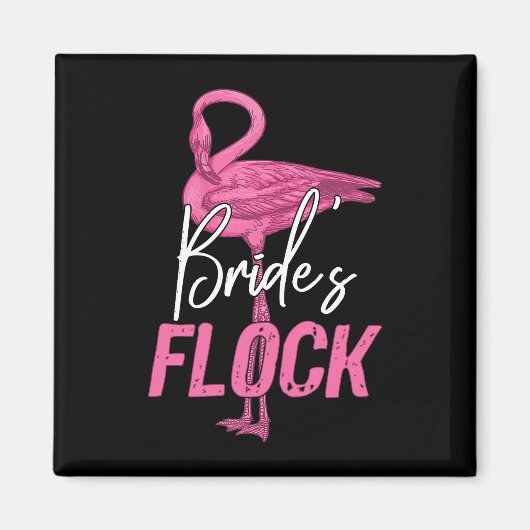 花嫁の群れ フラミンゴ ブライズメイド 結婚式のパーティー マグネット (正面)