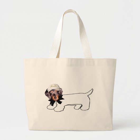 花嫁の自筆の猟犬のトートバック ラージトートバッグ (正面)