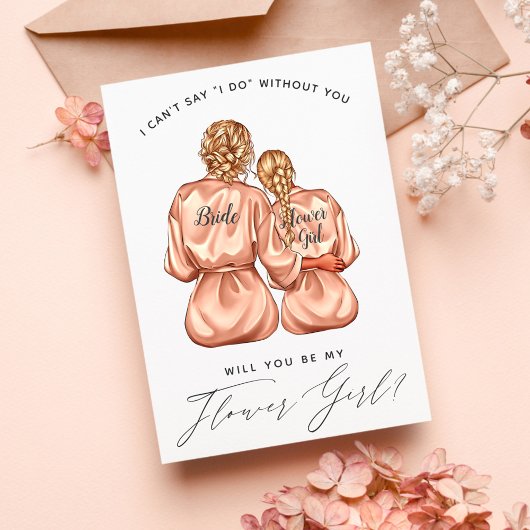 花嫁の花として私と一緒にお立ち会い?シルクのドレスを着た女の子たち 招待状