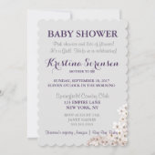 花嫁の花とラティスグレーとピンクシャワーパーティー 招待状 (裏面)