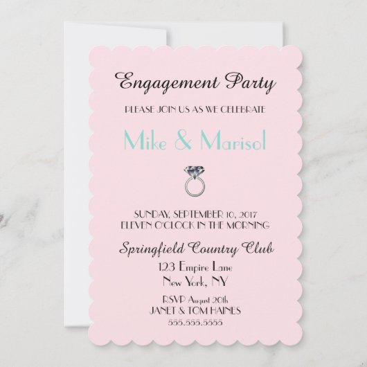 花嫁の花とラティスシャワーピンクパーティー 招待状 (裏面)