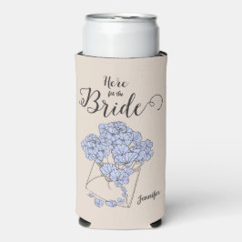 花嫁の花を彩るシンプルなウォーターカラー スリム缶クーラー