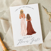 花嫁の花を飾ってくれる?ドレスを着た女の子の招待状 招待状
