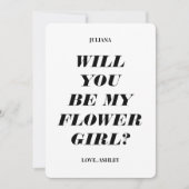 花嫁の花を飾ってくれる？ 現代的なテキスト招待状 招待状 (正面)