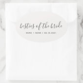 花嫁の花嫁の書道のお墓  楕円形シール (バッグ)