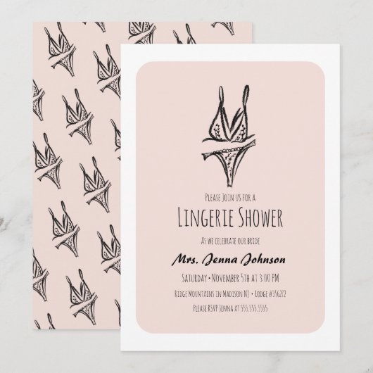 花嫁の花嫁ショー ブラッシュ 招待状 (正面/裏面)