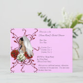 花嫁の花束のブライダルシャワーが引き立つ 招待状 (スタンド正面)