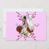 花嫁の花束のブライダルシャワーが引き立つ 招待状 (裏面)