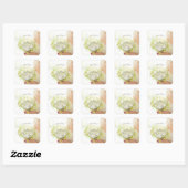 花嫁の花束結婚編集可能感謝してい- スクエアシール (シート)