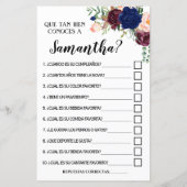 花嫁の英語のゲームをどれだけ知っていスペインのるか (裏面)