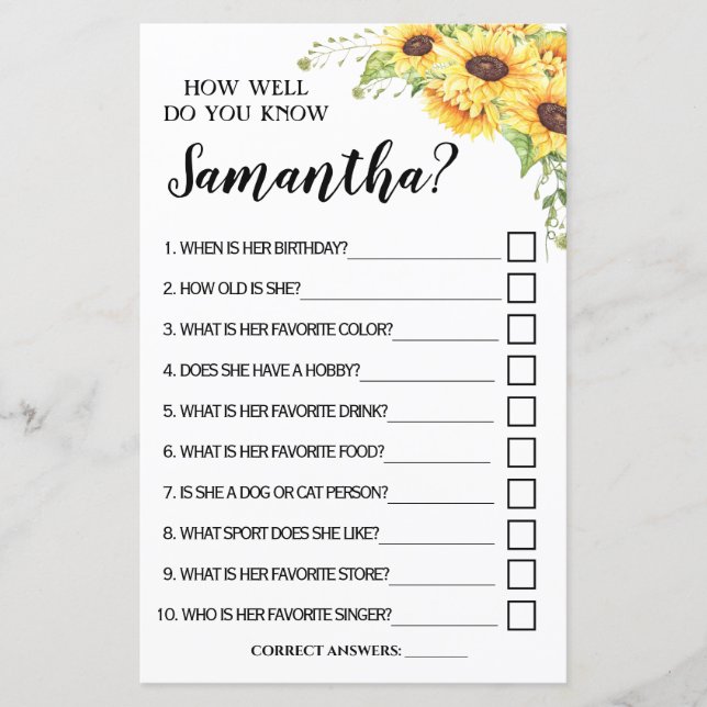 花嫁の英語のゲームをどれだけ知っていスペインのるか (正面)