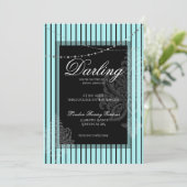 花嫁の茶色と青のブランチ 招待状 (スタンド正面)