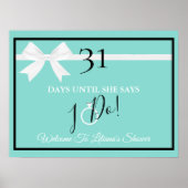 花嫁の華やかな ブライダルシャワーのカウントダウン パーティー ポスター (正面)