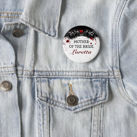 花嫁の血の(ばちゃばちゃ)跳ねるのハロウィンの結婚式の母 缶バッジ (インサイチュ)