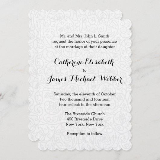 花嫁の親によって催される結婚式招待状 招待状 (正面/裏面)