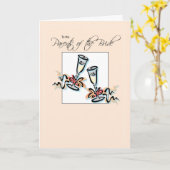 花嫁の親への乾杯 カード (黄色い花)