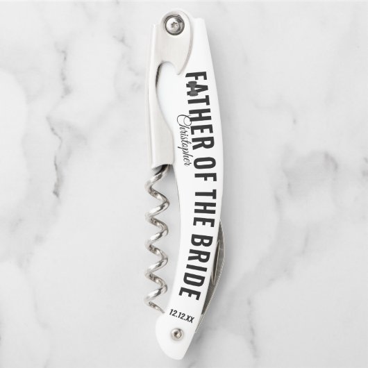 花嫁の親ギフト結婚コルク栓抜きの父 ソムリエナイフ (正面)