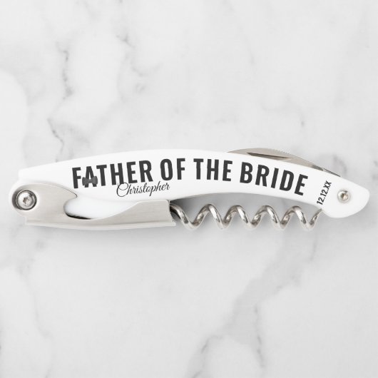 花嫁の親ギフト結婚コルク栓抜きの父 ソムリエナイフ (正面)