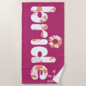 花嫁の言葉 デザイン, ボヘミアンヒッピー, ブライズパーティー ビーチタオル (正面)