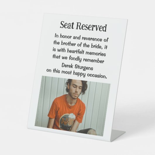 花嫁の記念結婚の看板の兄弟 台座サイン (正面)