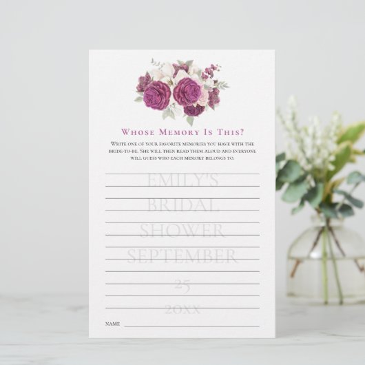 花嫁の記憶 ブルガンディ フラワーズ (スタンド正面)