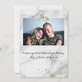 花嫁の証人依頼カード 大理石背景 偽ゴールド 招待状 (裏面)