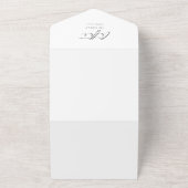 花嫁の証人依頼状 現代の写真入りカード オールインワン招待状 (外側)