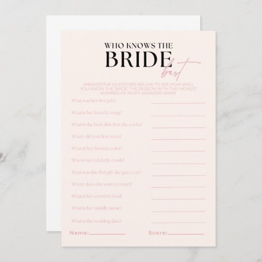 花嫁の試合を知っているノバ最高のー 招待状 (正面/裏面)