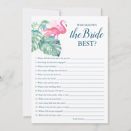 花嫁の試合を知っているピンクフラミ最高のゴ 招待状 (正面)