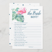 花嫁の試合を知っているピンクフラミ最高のゴ 招待状 (正面/裏面)