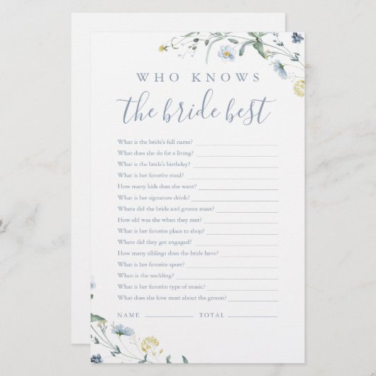 花嫁の試合を知っている青い最高の野花 (正面/裏面)