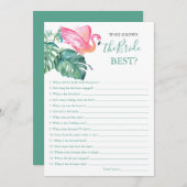 花嫁の試合を知るピンク・フラミン最高のゴ 招待状 (正面/裏面)