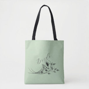 花嫁の賢い野生の花の落書き トートバッグ