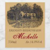 花嫁の贈りパーソナライズされた物 ワインラベル (シングルラベル)