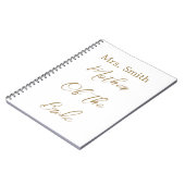 花嫁の贈り物の母結婚は金ゴールドホワイト ノートブック (左側)