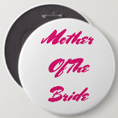 花嫁の贈り物の結婚ピンクの母ガーリー 缶バッジ (正面&裏面)