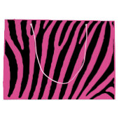 花嫁の贈り物パーソナライズされたピンクと黒ゼブラ ラージペーパーバッグ (裏面)